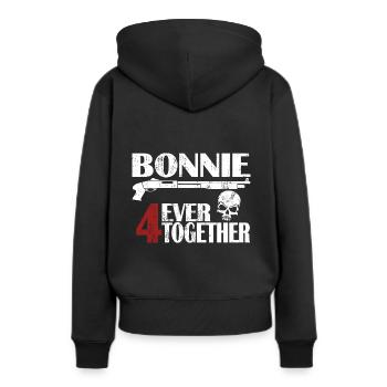Bonnie - Clyde Cadeau Idée - Sweat à capuche Premium bio Femme - noir - Dos - Julia (174cm)
