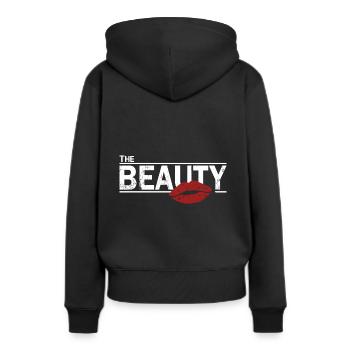 The  - Frauen Premium Bio Hoodie - Schwarz - Hinten - Julia (174cm)