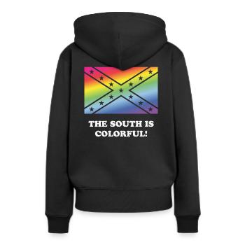 Le sud est coloré! - Sweat à capuche Premium bio Femme - noir - Dos - Julia (174cm)