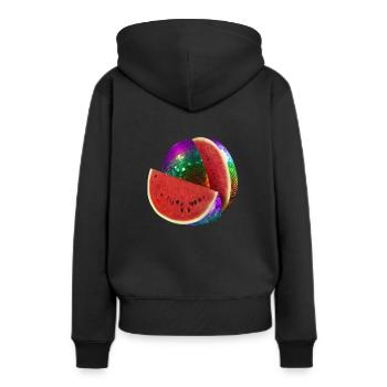 Diskokugel Melone Wassermelone Disko Bier Party - Frauen Premium Bio Hoodie - Schwarz - Hinten - Julia (174cm)