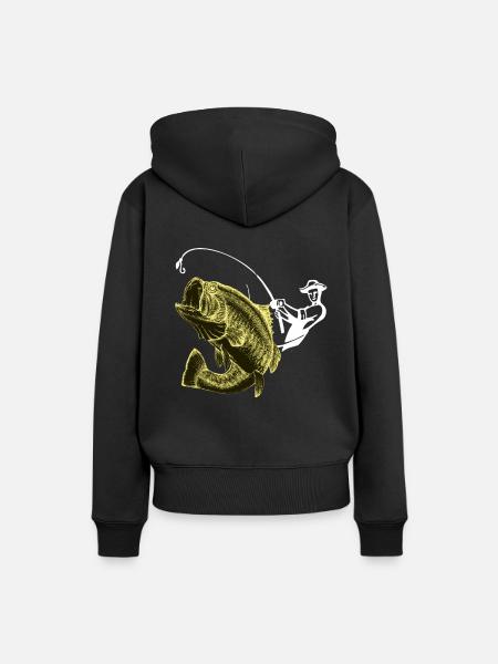 Angeln Angler Fisch - Frauen Premium Bio Hoodie - Schwarz