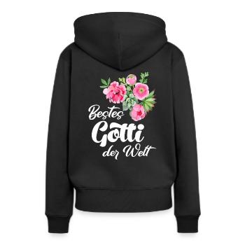 Bestes Gotti Taufpatin Schweiz Patentante - Frauen Premium Bio Hoodie - Schwarz - Hinten - Julia (174cm)