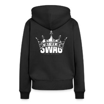 Swag Krone - Sweat à capuche Premium bio Femme - noir - Dos - Julia (174cm)
