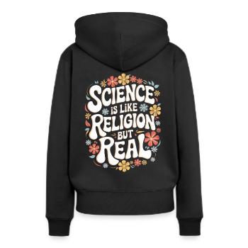 Atheismus Atheist Anti-Religion Agnostiker - Frauen Premium Bio Hoodie - Schwarz - Hinten - Julia (174cm)