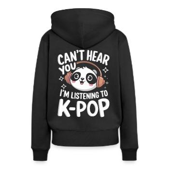 Musique K-Pop Pop Coréenne - Sweat à capuche Premium bio Femme - noir - Dos - Julia (174cm)