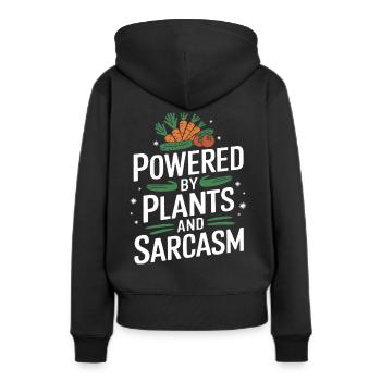 Végétarien Végétalien Végétarien Végétarien - Sweat à capuche Premium bio Femme - noir - Dos - Julia (174cm)