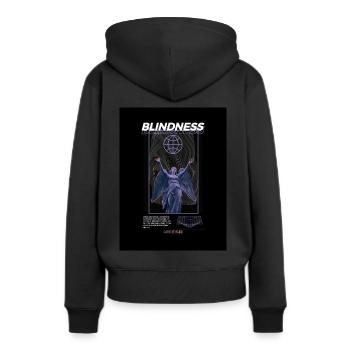 Blindness - Frauen Premium Bio Hoodie - Schwarz - Hinten - Julia (174cm)
