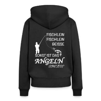 Pêcheur disant - Sweat à capuche Premium bio Femme - noir - Dos - Julia (174cm)