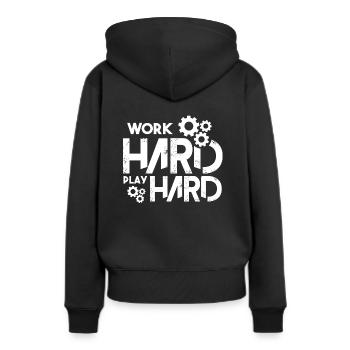 bourreau de travail - Sweat à capuche Premium bio Femme - noir - Dos - Julia (174cm)