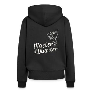 Master of Disaster - Frauen Premium Bio Hoodie - Schwarz - Hinten - Julia (174cm)