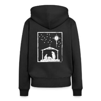 Noël chrétien - Sweat à capuche Premium bio Femme - noir - Dos - Julia (174cm)