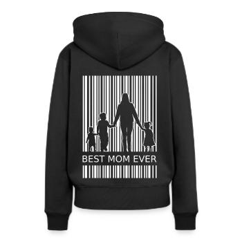 Meilleure maman jamais maman 3 enfants mère cadeau - Sweat à capuche Premium bio Femme - noir - Dos - Julia (174cm)