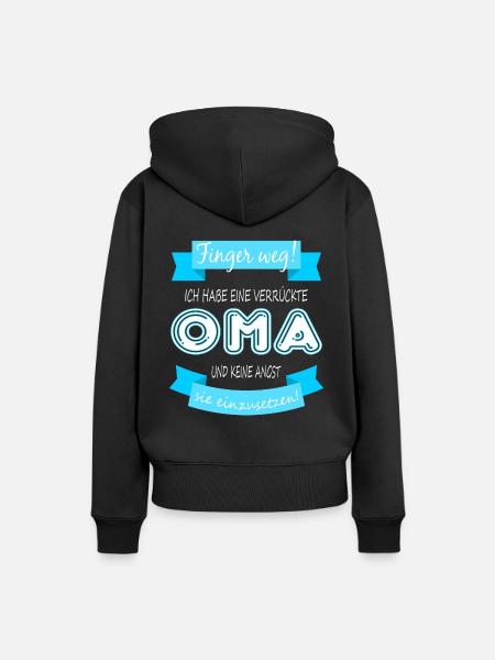 Ich habe eine verrückte Oma - Frauen Premium Bio Hoodie - Schwarz