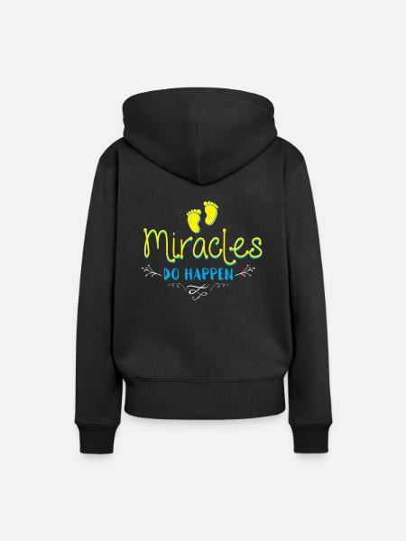 Wunder geschehen - Frauen Premium Bio Hoodie - Schwarz