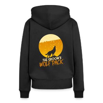 La meute de loups du marié - Sweat à capuche Premium bio Femme - noir - Dos - Julia (174cm)