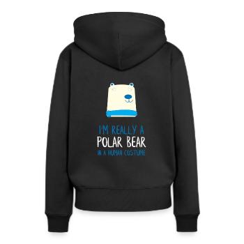 Je suis vraiment un ours polaire - Sweat à capuche Premium bio Femme - noir - Dos - Julia (174cm)
