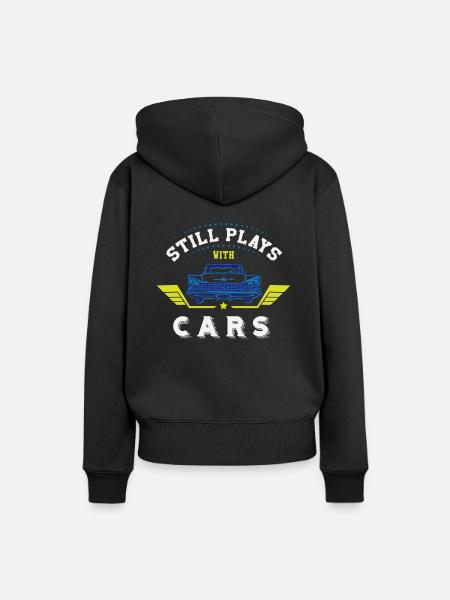Todavía juega con los coches - Dame Premium hoodie, økologisk bomuld - sort
