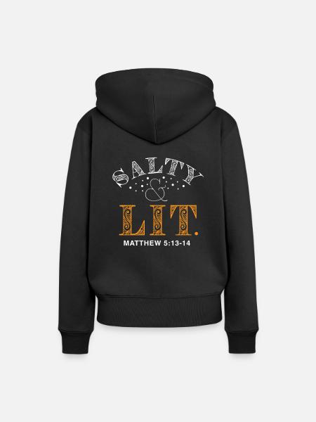 Salzig und beleuchtet - Frauen Premium Bio Hoodie - Schwarz