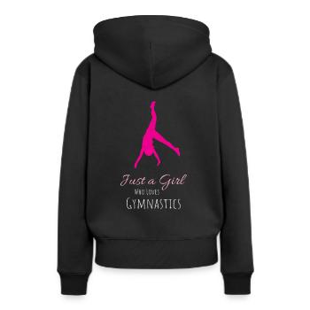 Ein Mädchen, das Gymnastik liebt - Frauen Premium Bio Hoodie - Schwarz - Hinten - Julia (174cm)