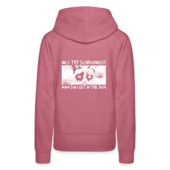 Bien essayer Schrodinger - Sweat à capuche Premium bio Femme - mauve - Dos - Isabella (175cm)