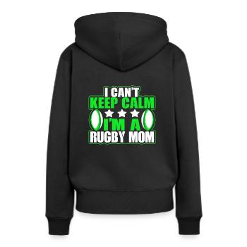 Funny Rugby Mom Gift - Women’s Premium Organic Hoodie - black - Back - Julia (174cm)