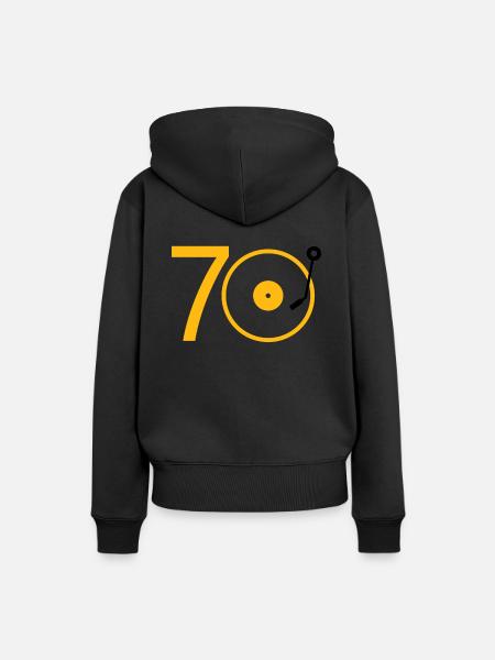 70. syntymäpäivä vinyylilahjalevypaita - Dame Premium hoodie, økologisk bomuld - sort