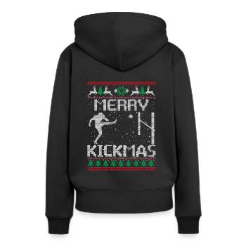 Merry Kickmas Funny Football Kick Sarcasm Christma - Sweat à capuche Premium bio Femme - noir - Dos - Julia (174cm)