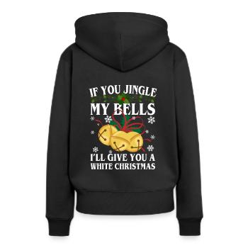 Jingle My Bells I’ll Give You A White Christmas - Sweat à capuche Premium bio Femme - noir - Dos - Julia (174cm)