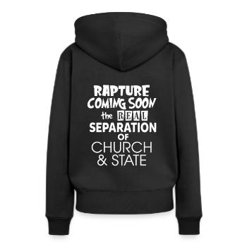 Rapture Coming Soon The Real Separation Of Church - Frauen Premium Bio Hoodie - Schwarz - Hinten - Julia (174cm)