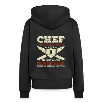 Chef Chef Chef Star Chef - Sweat à capuche Premium bio Femme - noir - Dos - Julia (174cm)
