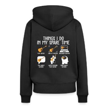 Things I Do In My Spare Time Guitar Player T Shirt - Sweat à capuche Premium bio Femme - noir - Dos - Julia (174cm)