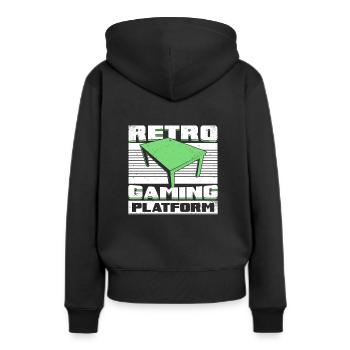 Cadeau de joueur de plateau de jeu de société de table - Sweat à capuche Premium bio Femme - noir - Dos - Julia (174cm)
