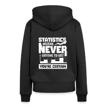 Statistik Data Science Statistiker Geschenk - Frauen Premium Bio Hoodie - Schwarz - Hinten - Julia (174cm)