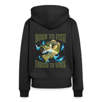 Born To Fish Live To Fish Fish To Live - Sweat à capuche Premium bio Femme - noir - Dos - Julia (174cm)