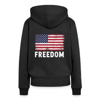 Freedom American Flag - Sweat à capuche Premium bio Femme - noir - Dos - Julia (174cm)