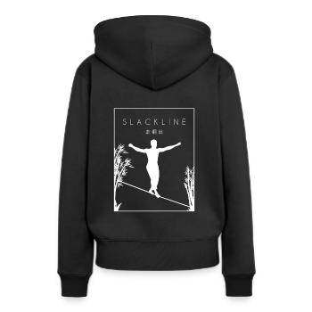 Slackline Chinois Hanzi Slackline Slackline - Sweat à capuche Premium bio Femme - noir - Dos - Julia (174cm)