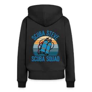 Scuba Steve Scuba Squad Vintage - Frauen Premium Bio Hoodie - Schwarz - Hinten - Julia (174cm)