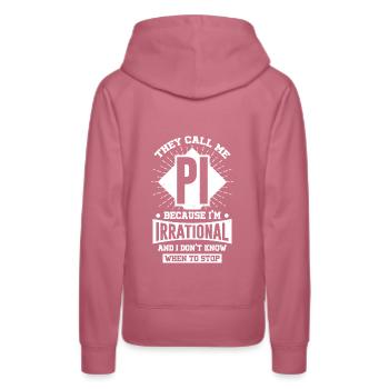 Drôle de Maths École Pi Mathématicien cadeau - Sweat à capuche Premium bio Femme - mauve - Dos - Isabella (175cm)