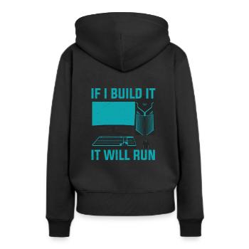 Gamer PC Ordinateur ComputerSpieler Cadeau - Sweat à capuche Premium bio Femme - noir - Dos - Julia (174cm)