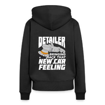L’entretien du véhicule job réparateur de véhicule cadeau - Sweat à capuche Premium bio Femme - noir - Dos - Julia (174cm)