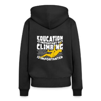Klettern Sportklettern Kletterer Geschenk - Frauen Premium Bio Hoodie - Schwarz - Hinten - Julia (174cm)
