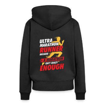 Ultramarathon Sport Ultramarathon Runner Cadeau - Sweat à capuche Premium bio Femme - noir - Dos - Julia (174cm)