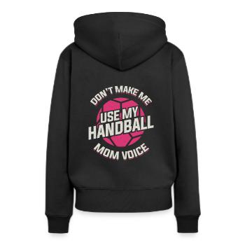 Handball Mama Handballer Mutter Geschenk - Frauen Premium Bio Hoodie - Schwarz - Hinten - Julia (174cm)