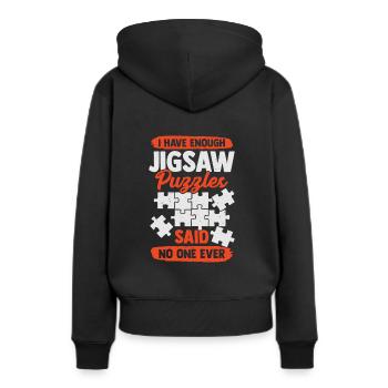 Drôle de Puzzle Puzzle Puzzler Cadeau - Sweat à capuche Premium bio Femme - noir - Dos - Julia (174cm)