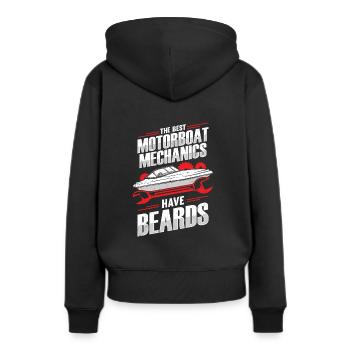 Bootsmechaniker Bart Schiffsmechaniker Geschenk - Frauen Premium Bio Hoodie - Schwarz - Hinten - Julia (174cm)