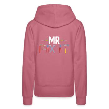 Mr Fix It Mechanic Dad Daughters Fathers Day - Women’s Premium Organic Hoodie - mauve - Back - Isabella (175cm)