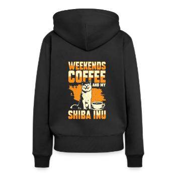Cadeau de propriétaire de chien Shiba Inu - Sweat à capuche Premium bio Femme - noir - Dos - Julia (174cm)