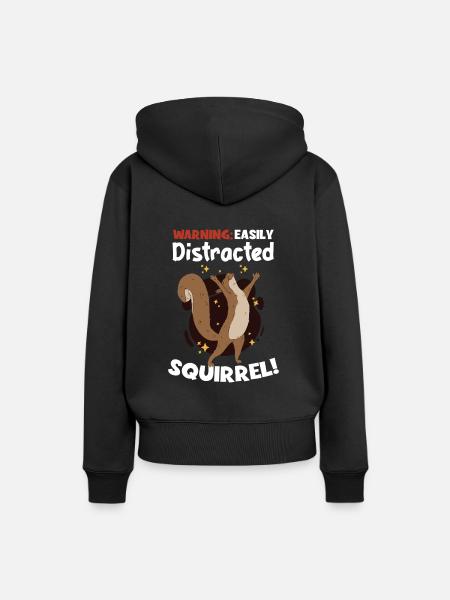 Easily Distracted Squirrel Fuchshörnchen - Frauen Premium Bio Hoodie - Schwarz
