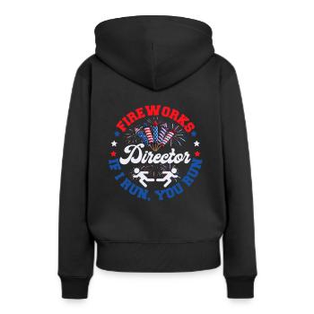 Directeur de feux d’artifice Funny Party Independence Day - Sweat à capuche Premium bio Femme - noir - Dos - Julia (174cm)