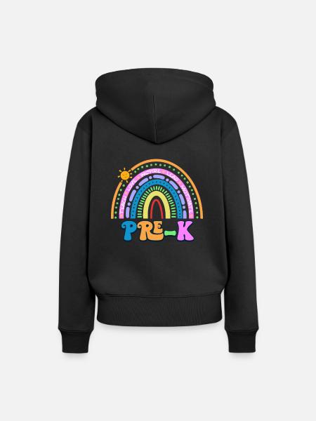 Pre K Rainbow - Frauen Premium Bio Hoodie - Schwarz